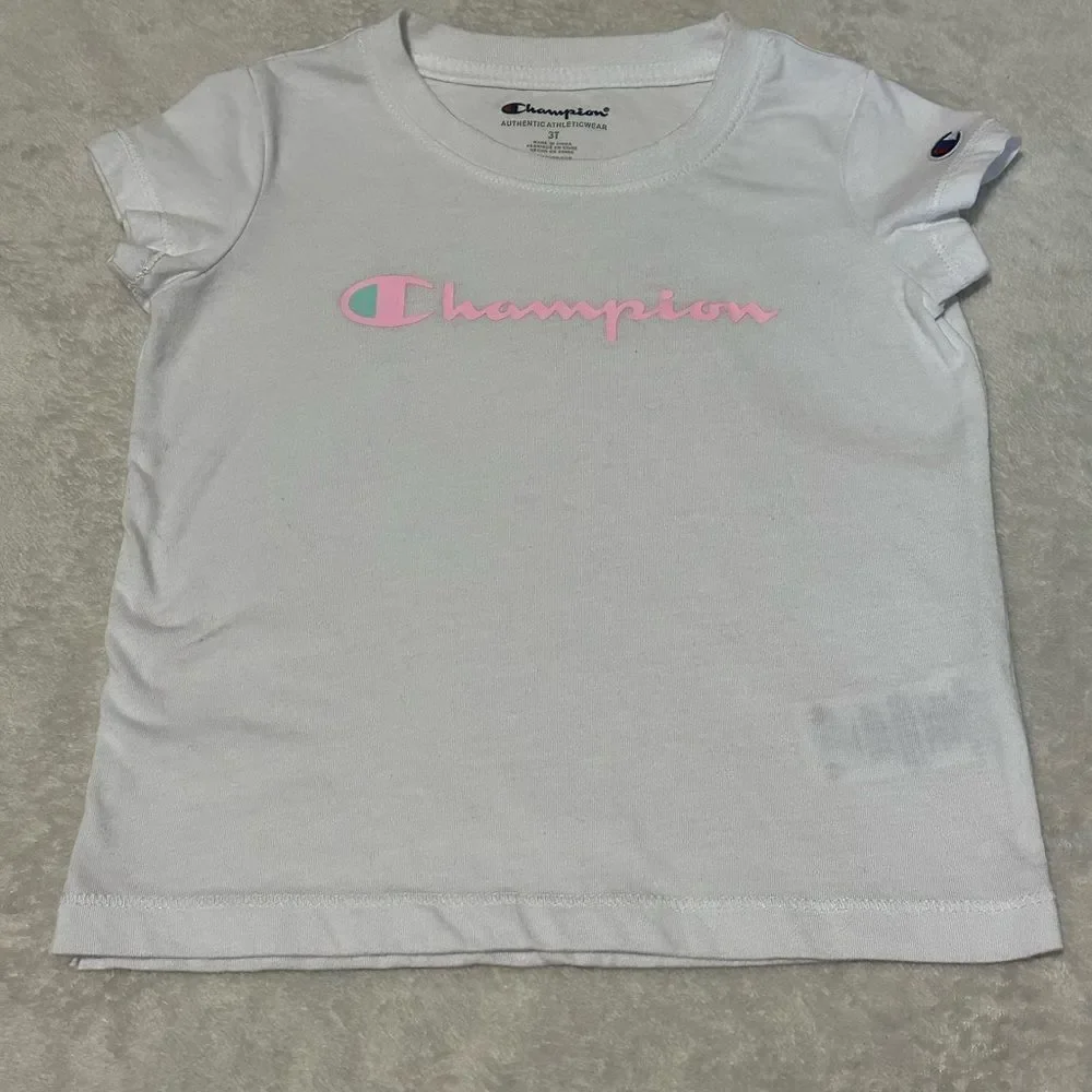 Champion / Reebok Short-Sleeve T-Shirt Lot White & Pink | Toddler Girl Size 3T